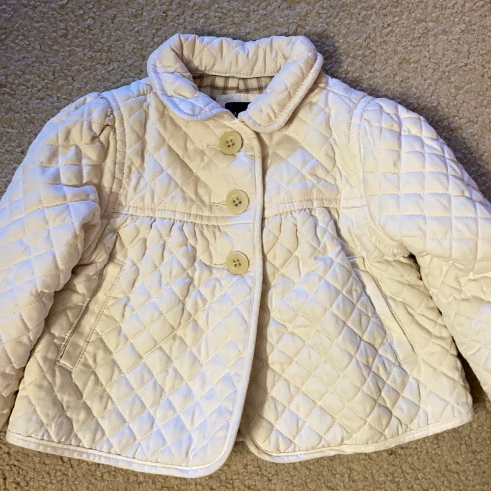 Baby GAP 12-18m ivory quilted jacket